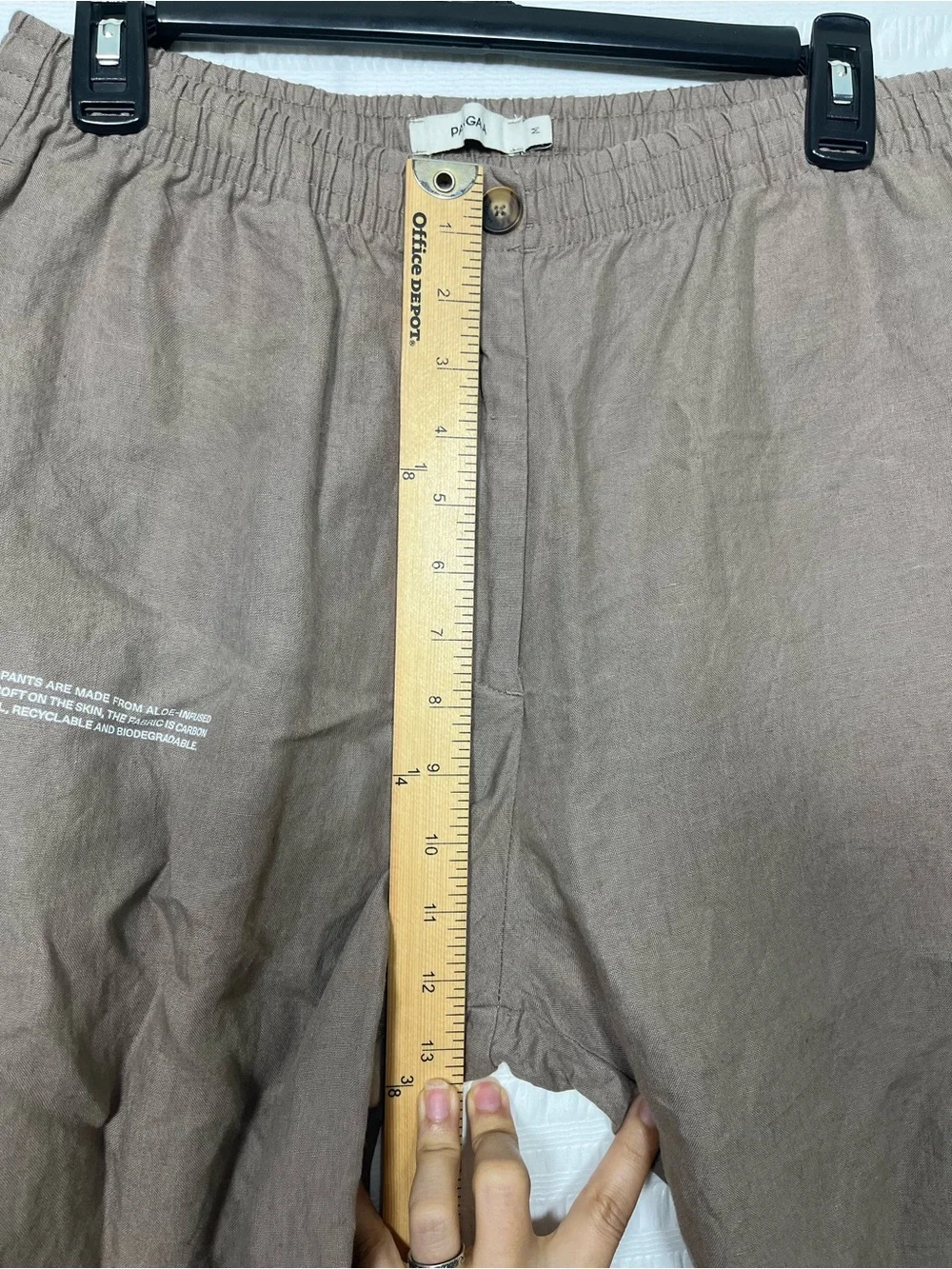 Pangaia Garterized Drawstring Track Pants in Brown Linen Size Medium
